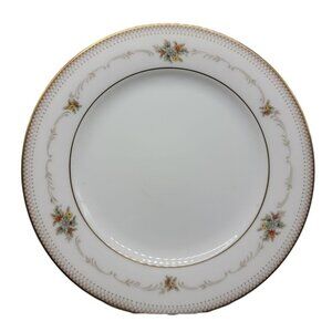 Noritake Bread Plate 6.25" Joanne Floral Design 6466 Gold Trim Vtg Discontinued